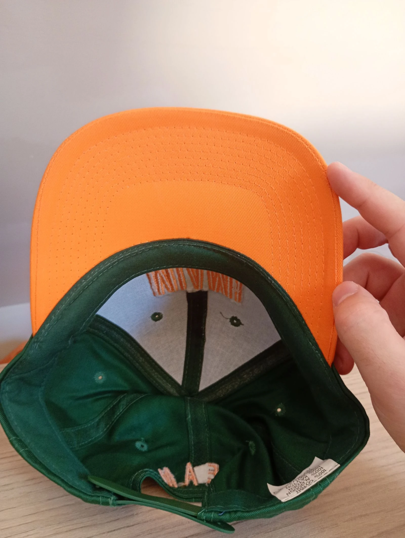 Casquette vintage années 90 snapback Miami verte et orange réglable  – photo 2